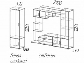 Гостиная Пекин с пеналом Венге-Лоредо в Озёрске - ozyorsk.magazinmebel.ru | фото - изображение 3