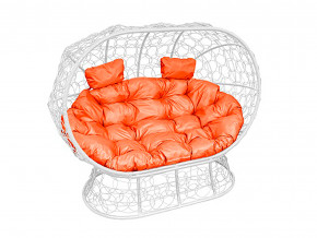 Кокон Лежебока на подставке с ротангом оранжевая подушка в Озёрске - ozyorsk.magazinmebel.ru | фото
