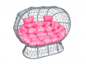 Кокон Лежебока на подставке с ротангом розовая подушка в Озёрске - ozyorsk.magazinmebel.ru | фото - изображение 1