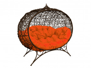 Кокон Улей на ножках с ротангом оранжевая подушка в Озёрске - ozyorsk.magazinmebel.ru | фото