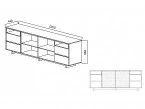 Комодино Moderno-2200 Ф1 в Озёрске - ozyorsk.magazinmebel.ru | фото - изображение 3