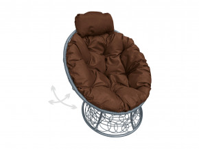 Кресло Папасан мини пружинка с ротангом коричневая подушка в Озёрске - ozyorsk.magazinmebel.ru | фото - изображение 1