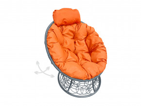 Кресло Папасан мини пружинка с ротангом оранжевая подушка в Озёрске - ozyorsk.magazinmebel.ru | фото