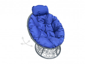Кресло Папасан мини пружинка с ротангом синяя подушка в Озёрске - ozyorsk.magazinmebel.ru | фото - изображение 1
