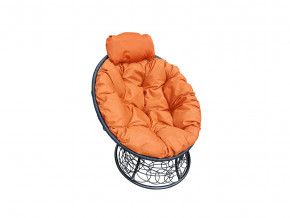 Кресло Папасан мини с ротангом оранжевая подушка в Озёрске - ozyorsk.magazinmebel.ru | фото
