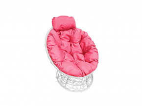 Кресло Папасан мини с ротангом розовая подушка в Озёрске - ozyorsk.magazinmebel.ru | фото