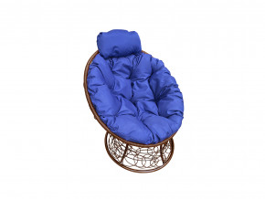 Кресло Папасан мини с ротангом синяя подушка в Озёрске - ozyorsk.magazinmebel.ru | фото
