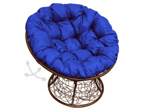 Кресло Папасан пружинка с ротангом синяя подушка в Озёрске - ozyorsk.magazinmebel.ru | фото - изображение 1