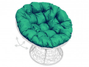 Кресло Папасан пружинка с ротангом зелёная подушка в Озёрске - ozyorsk.magazinmebel.ru | фото