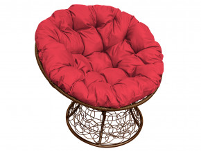 Кресло Папасан с ротангом красная подушка в Озёрске - ozyorsk.magazinmebel.ru | фото - изображение 1