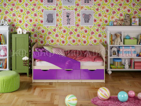 Кровать Бабочки 1600 Фиолетовый металлик в Озёрске - ozyorsk.magazinmebel.ru | фото