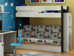 Кровать двухъярусная Карамель 75 венге ткань биг бен в Озёрске - ozyorsk.magazinmebel.ru | фото
