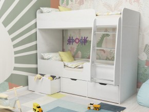 Кровать двухъярусная Малыш двойняшка белый в Озёрске - ozyorsk.magazinmebel.ru | фото