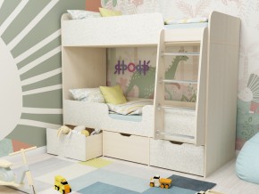 Кровать двухъярусная Малыш двойняшка дуб молочный-феритейл в Озёрске - ozyorsk.magazinmebel.ru | фото