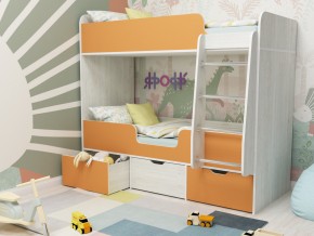 Кровать двухъярусная Малыш двойняшка винтерберг-оранжевый в Озёрске - ozyorsk.magazinmebel.ru | фото