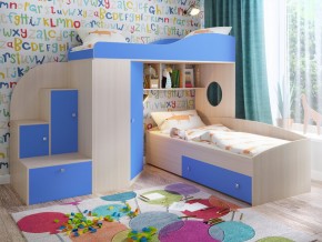 Кровать Кадет 2 Дуб молочный-голубой в Озёрске - ozyorsk.magazinmebel.ru | фото