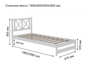 Кровать односпальная Аист-7 Классика белый 2000х900 мм в Озёрске - ozyorsk.magazinmebel.ru | фото - изображение 2