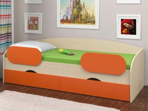 Кровать Соня 2 дуб молочный-оранжевый в Озёрске - ozyorsk.magazinmebel.ru | фото - изображение 2