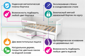 Кровать-тахта Svogen мягкая с ящиками и бортиком с фото белый/львята в Озёрске - ozyorsk.magazinmebel.ru | фото - изображение 2