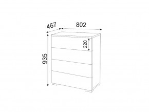 М05 (ручка брусок) Комод (4 ящика) в Озёрске - ozyorsk.magazinmebel.ru | фото