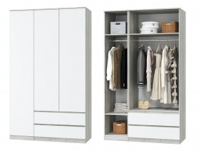 Шкаф для одежды трехдверный Лори дуб серый, белый в Озёрске - ozyorsk.magazinmebel.ru | фото